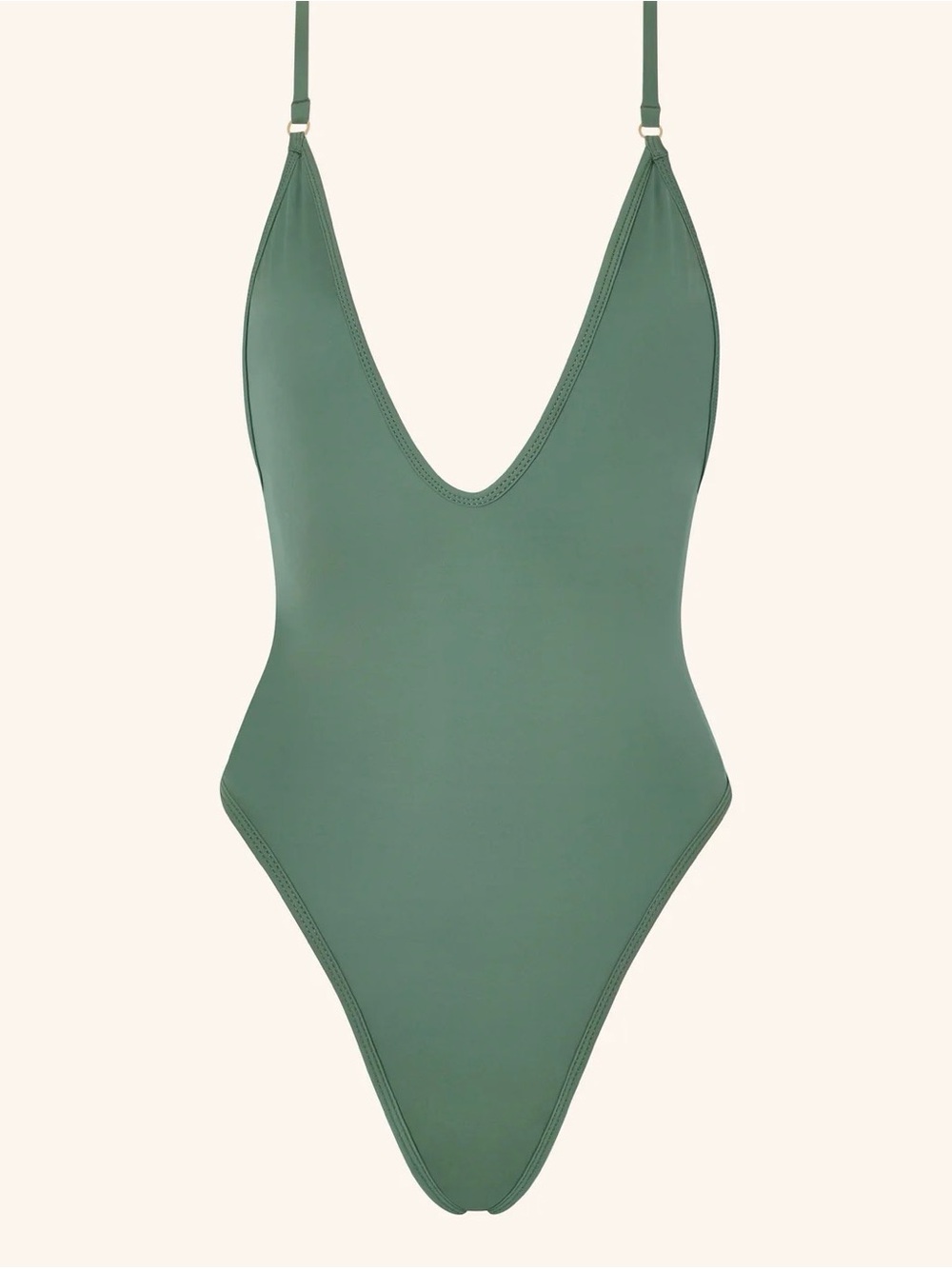 Sculpting V-Neck One-Piece Swimsuit - Olive